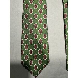 Polo Ralph Lauren Neckwear Men's Pure Silk Tie Green/Red Abstract Geometric